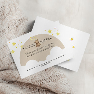 Over The Moon Teddy Bear Diaper Raffle Enclosure Card