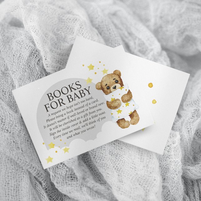 Over The Moon Teddy Bear Gray Books for Baby Enclosure Card (Creator Uploaded)