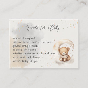 Over the Moon Teddy Bear Shower Enclosure Card