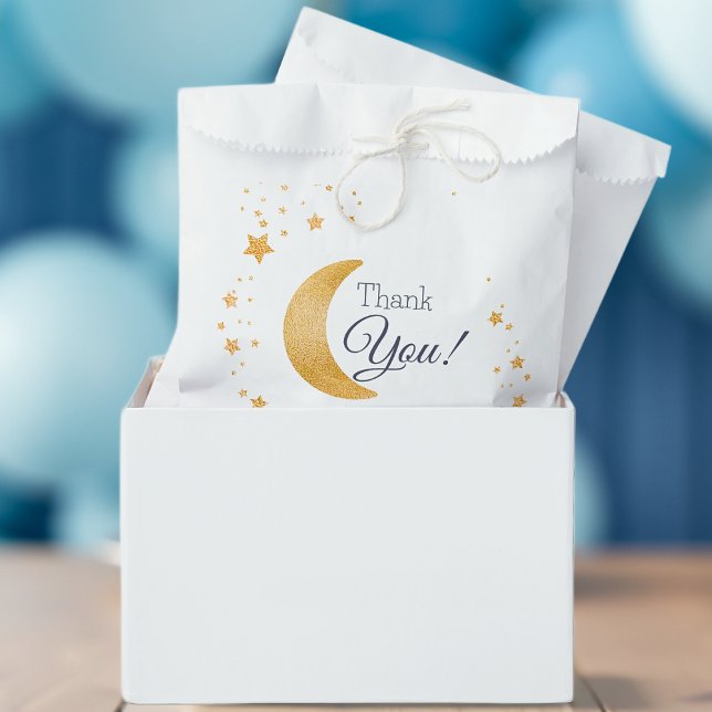 Over the Moon Thank You Boy Baby Shower Favour Bag (Over the Moon Thank You Boy Baby Shower Favor Bag)