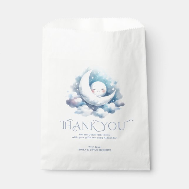 Over the moon thank you typography favour bag (Front)