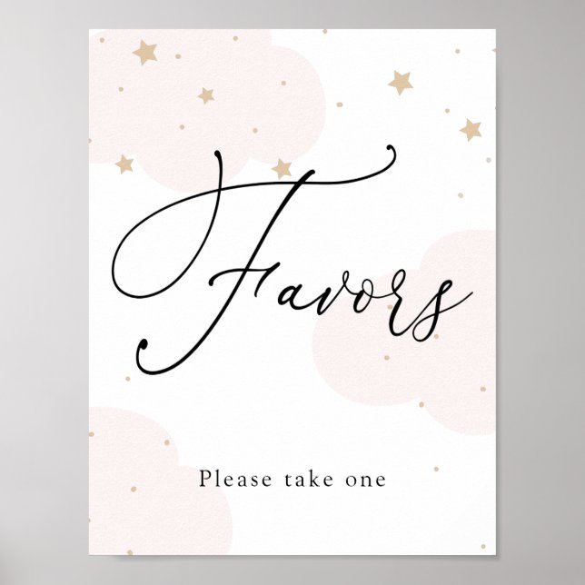 Over the Moon Twinkle Star Favours Sign (Front)
