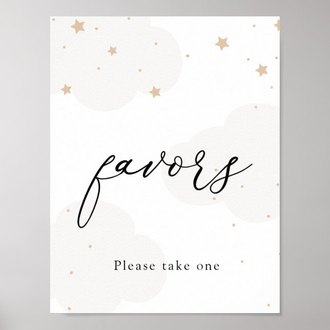 Over the Moon Twinkle Star Favours Sign (Front)