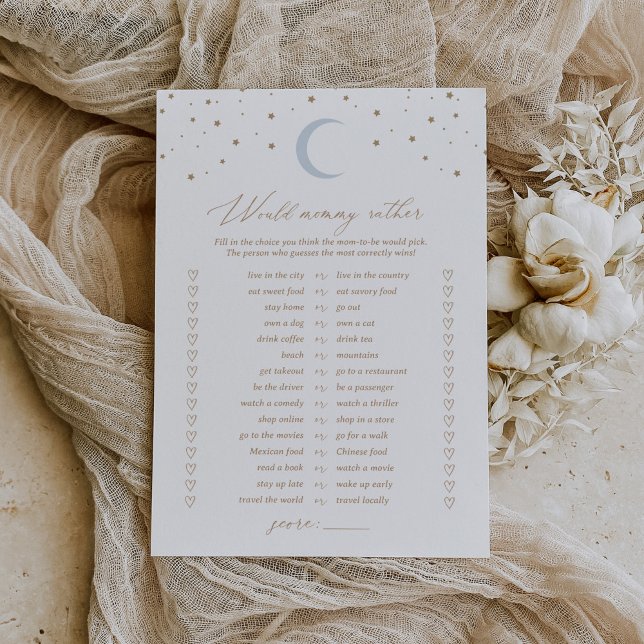 Over the Moon Would Mummy Rather Baby Shower Game Invitation (Creator Uploaded)