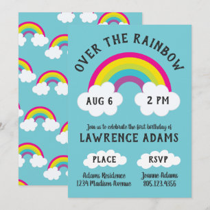 Over The Rainbow Birthday / Shower Invitation