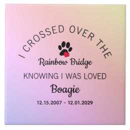 Over The Rainbow Bridge Custom Pet Memorial Ceramic Tile