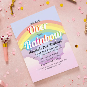 Over the Rainbow Kids Birthday Invitation