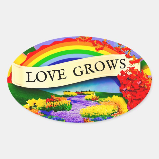 OVER THE RAINBOW OVAL STICKER (Front)