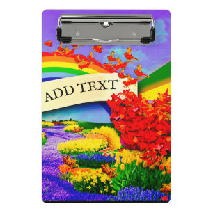 OVER THE RAINBOW Spiral Photo Notebook Mini Clipboard
