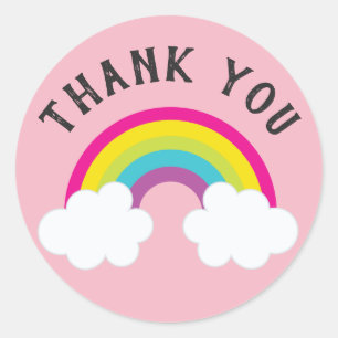 Over The Rainbow Thank You Classic Round Sticker