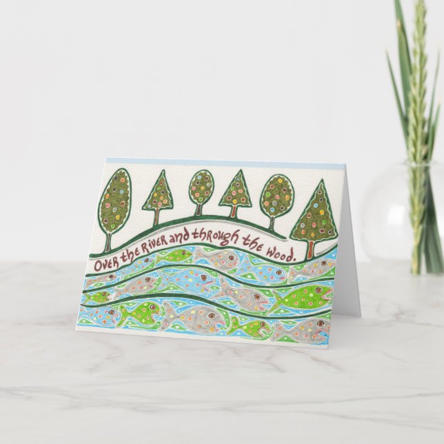 Over the river and through the wood notecard (Front)