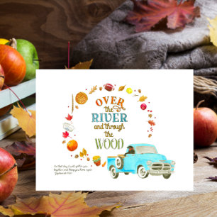 Over the River and Through the Wood Thanksgiving Holiday Card