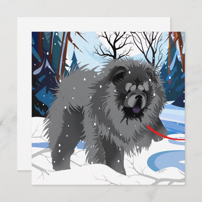 OVER THE RIVER Black Chow mini print cards (Front/Back)