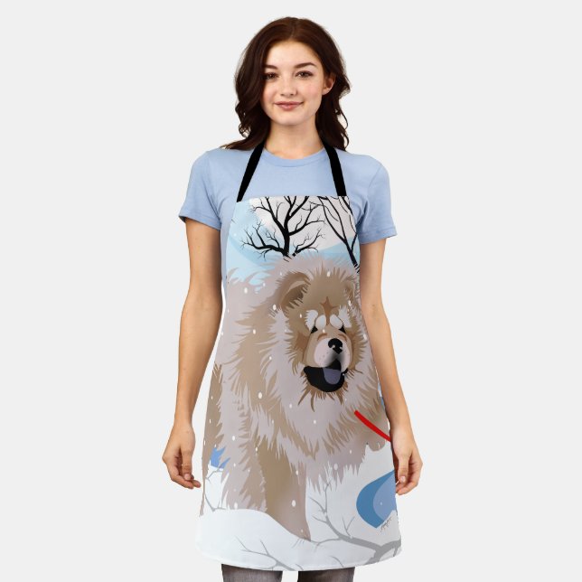 OVER THE RIVER Fawn/Cinnamon Chow apron (Worn)