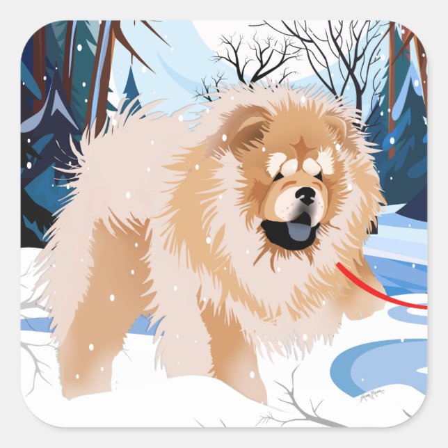 OVER THE RIVER Red Chow stickers 2 sizes (Front)