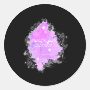 Over Weakness Galaxy - Alopecia Areata Awareness Classic Round Sticker