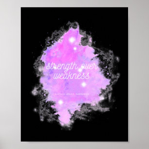Over Weakness Galaxy - Alopecia Areata Awareness Poster