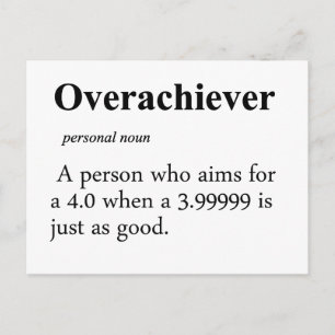 Overachiever Definition Postcard