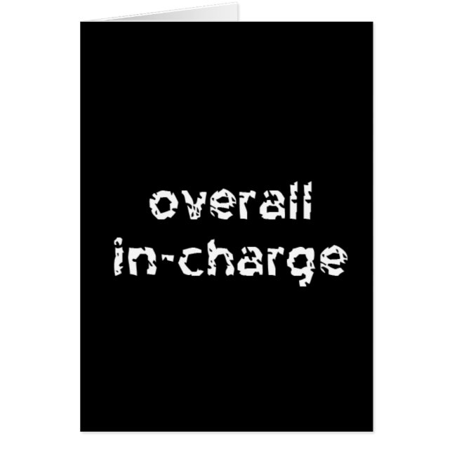 Overall In-Charge (Front)