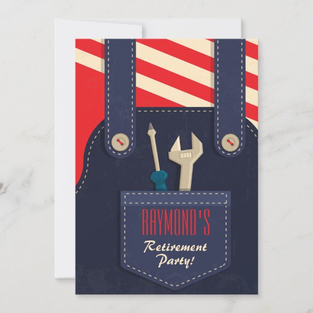 Overalls Retirement Party Invitation (Front)