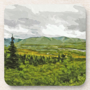 Overcast at Denali National Park Alaska Abstract Coaster