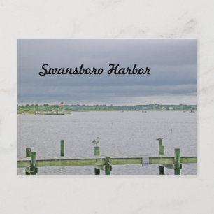 Overcast Day on Swansboro Harbour Postcard