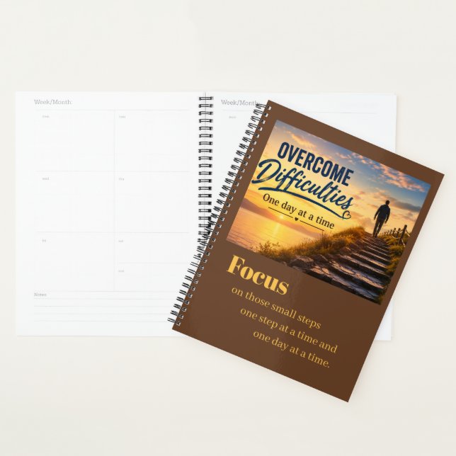 Overcome Difficulties One Day at a Time Planner (Display)