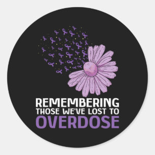 Overcome Drug Addiction And Overdose Awareness Pur Classic Round Sticker
