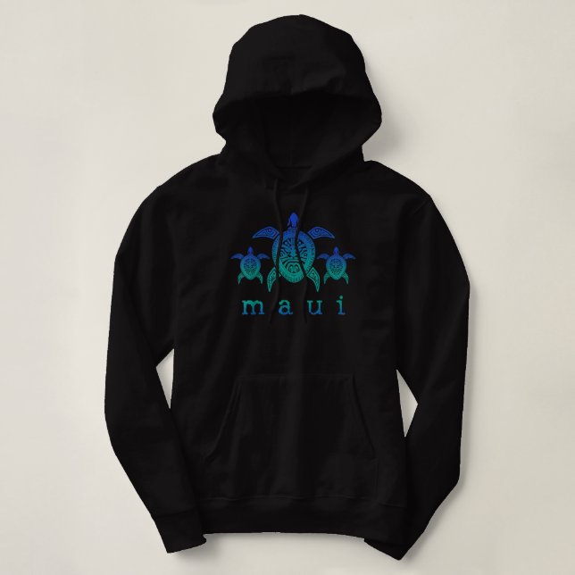 Overcome Hardship Maui - Hawaii Sea Turtles Hawaii Hoodie (Design Front)
