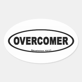 Overcomer Rev 12:11 Euro Style Oval Sticker