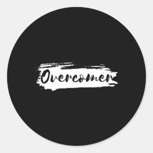 Overcomer Reverse Text Classic Round Sticker