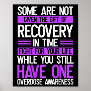 Overdose Awareness Backprint Purple Ribbon Drug Ab Poster