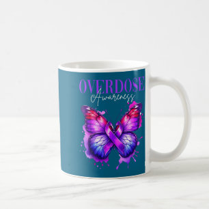 Overdose Awareness Butterfly Purple Ribbon Artwork Coffee Mug