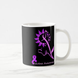 Overdose Awareness Butterfly Sunflower Ribbon Mont Coffee Mug