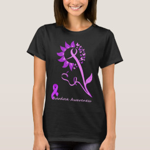 Overdose Awareness Butterfly Sunflower Ribbon Mont T-Shirt