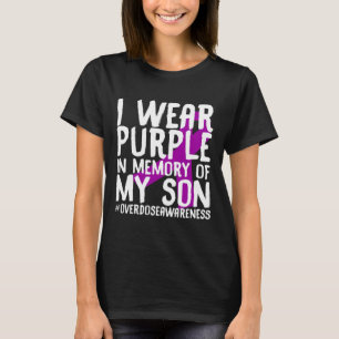 Overdose Awareness Candlelight Vigil Purple Ribbon T-Shirt