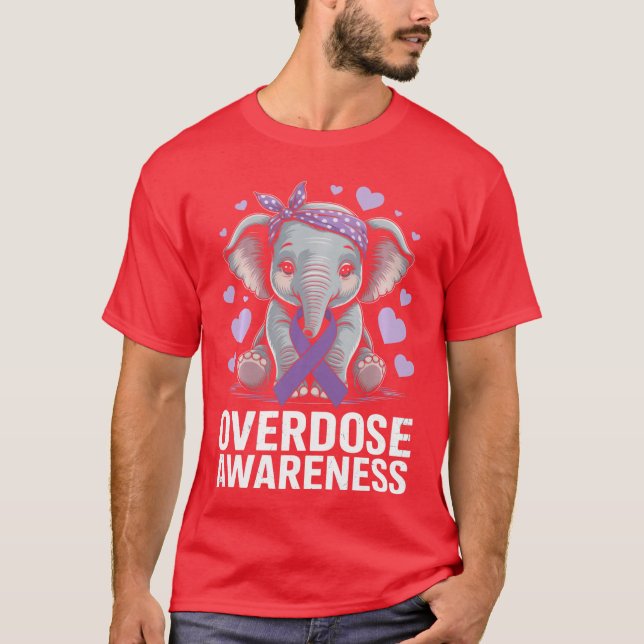 Overdose Awareness Cute Elephant Long Sleeve T-Shirt (Front)