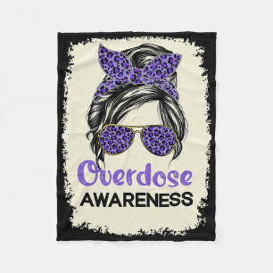 Overdose Awareness Day 2022 Warrior Purple Messy B Fleece Blanket
