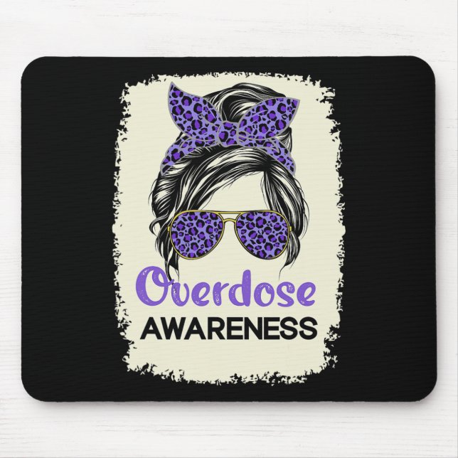 Overdose Awareness Day 2022 Warrior Purple Messy B Mouse Pad (Front)