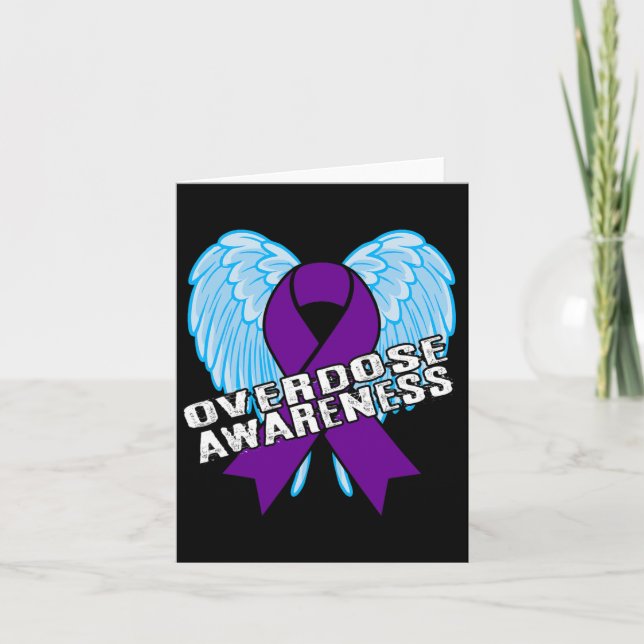Overdose Awareness Day Angel Against Addictions Te Card (Front)