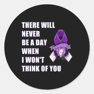 Overdose Awareness Day August 31 Purple Ribbon Classic Round Sticker