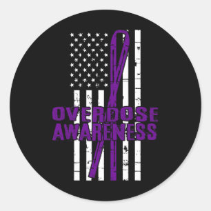 Overdose Awareness Day Family Against Addictions T Classic Round Sticker