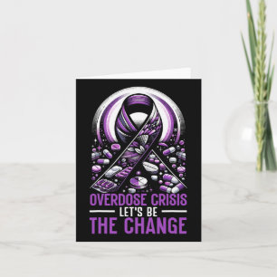 Overdose Awareness Day I Wear Purple Ribbon 3 Card