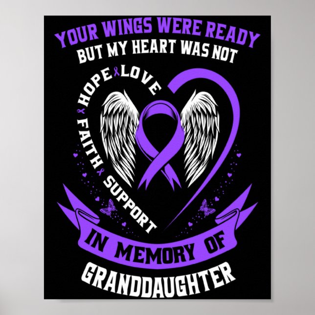 Overdose awareness day items in memory of granddau poster (Front)