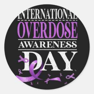 Overdose Awareness Day Purple 1  Classic Round Sticker