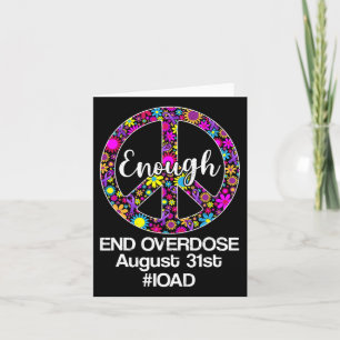 Overdose Awareness Day Purple Peace Sign Card