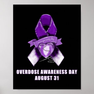 Overdose Awareness Day Purple Ribbon August 31 Poster