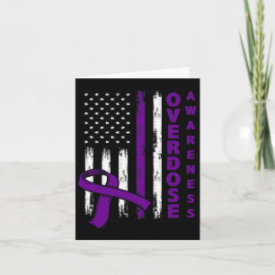 Overdose Awareness Day Usa American Flag Overdose Card