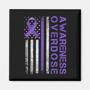 Overdose Awareness Day Usa American Flag Overdose Magnet