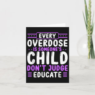 Overdose Awareness Dont Judge Educate Purple Ribbo Card